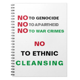 VRIJE PALESTINA GEEN GENOCIDE APARTHEID OORLOGS MI NOTITIEBOEK