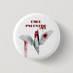 Vrije Palestina Knop - Palestina Speld Ronde Button 3,2 Cm