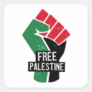 Vrije Palestina vuist Vierkante Sticker