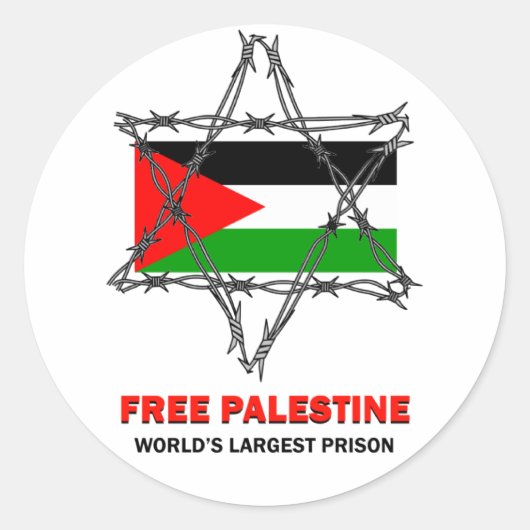 VRIJE PALESTINE: GROOTSTE PRISON STICKER TER WEREL (Voorkant)
