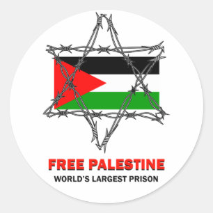 VRIJE PALESTINE: GROOTSTE PRISON STICKER TER WEREL