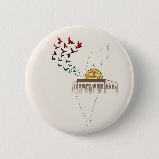 VRIJE PALESTINE RONDE BUTTON 5,7 CM (Voorkant)