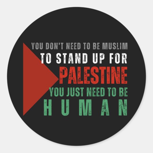 VRIJE PALESTINE RONDE STICKER (Voorkant)