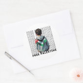 VRIJE PALESTINE RONDE STICKER (Envelop)