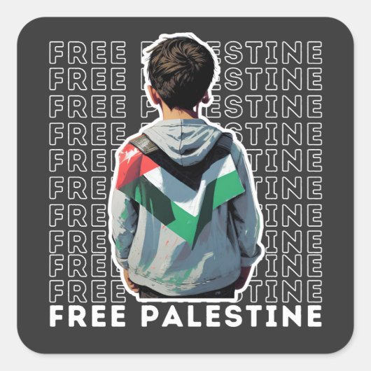 VRIJE PALESTINE VIERKANTE STICKER (Voorkant)