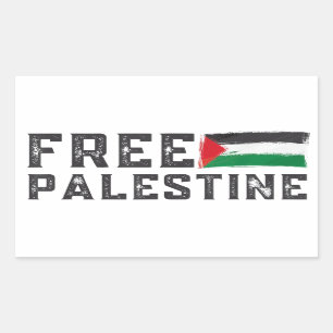 VRIJE PALESTINE, VRIJE GAZA PALESTINE RECHTHOEKIGE STICKER