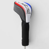 Vrije rode blauwe streep golfheadcover (Schuin)