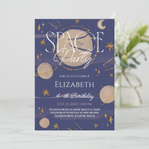 Vrije ruimte Night Sky Galaxy Birthday Invitation Kaart