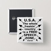 Vrije Speech Coast to Coast Vierkante Button 5,1 Cm (Voorkant /achterkant)