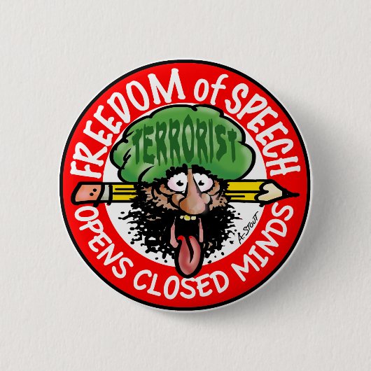 VRIJE SPEECH! RONDE BUTTON 5,7 CM (Voorkant)