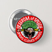 VRIJE SPEECH! RONDE BUTTON 5,7 CM (Voorkant /achterkant)