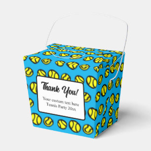 Vrije tennispartijvrije doos met douanetekst bedankdoosjes