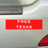 VRIJE TEXAS BUMPERSTICKER (Op auto)