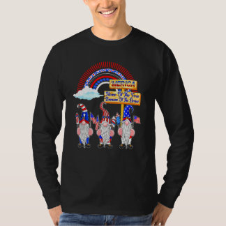 Vrije thuis dankzij de moed van 4 juli Merica Gnom T-shirt