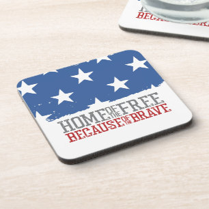 Vrije thuis vanwege de moedige Amerikaanse vlag Bier Onderzetter