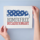 Vrije thuis vanwege de moedige Amerikaanse vlag Flyer (Hand)