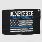 Vrije thuis vanwege de moedige Amerikaanse vlag Golfhanddoek (Horizontaal)