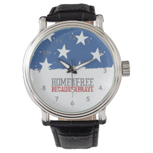 Vrije thuis vanwege de moedige Amerikaanse vlag Horloge