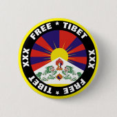 Vrije Tibet en knop Vlag Ronde Button 5,7 Cm (Voorkant)