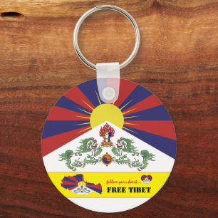 Vrije Tibet en Tibetaanse vlag, Kaart Heart/Tibet Sleutelhanger