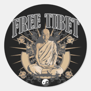 Vrije Tibetaanse monnik Ronde Sticker