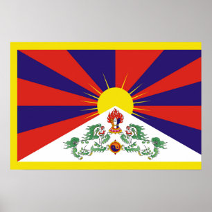 Vrije Tibetaanse vlag Poster