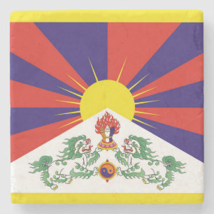 Vrije Tibetaanse vlag Stenen Onderzetter