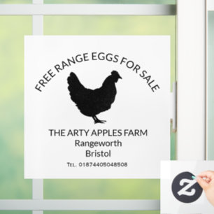 VRIJE UITLOOP EIEREN TE KOOP BOEREN RAAMSTICKER