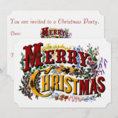 Vrije uitnodiging voor kerstfeestdagen (Voorkant / Achterkant)