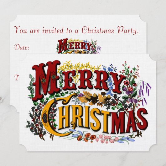 Vrije uitnodiging voor kerstfeestdagen (Voorkant / Achterkant)