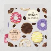 Vrije verjaardag uitnodiging - Donuts Kinderen Bir (Voorkant / Achterkant)