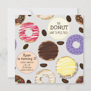 Vrije verjaardag uitnodiging - Donuts Kinderen Bir