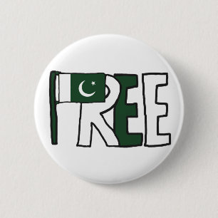 Vrije vlag Pakistan Ronde Button 5,7 Cm
