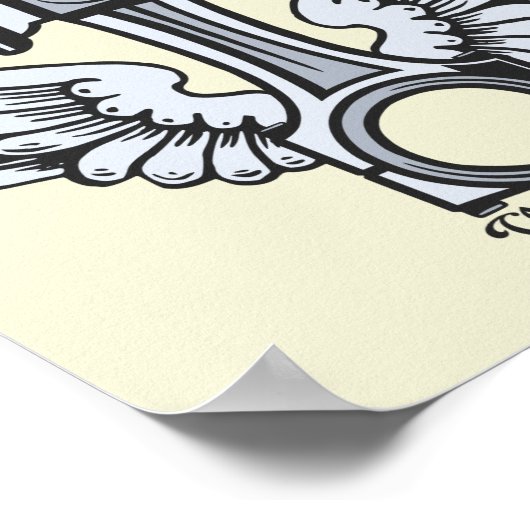 vrije vleugels motorfiets poster (Hoek)