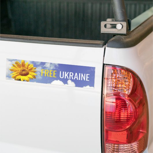 Vrije vrede in Oekraïne Blauwe Gele Zonnebloem Bumpersticker (Op Truck)