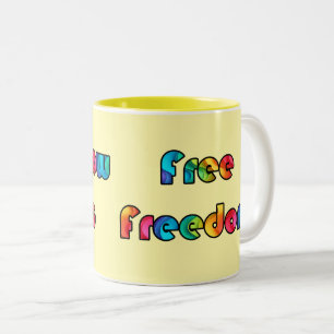 vrije vrijheid tweekleurige koffiemok