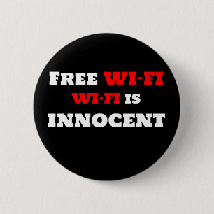 Vrije Wi-Fi Wi-Fi is onschuldig Ronde Button 5,7 Cm