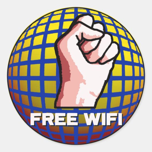 Vrije WiFi Ronde Sticker (Voorkant)