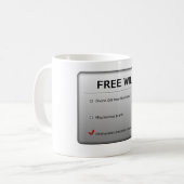 Vrije wil koffiemok (Voorkant links)