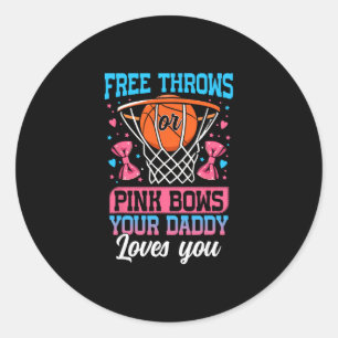 Vrije worpen of roze strikjes je papa houdt van je ronde sticker