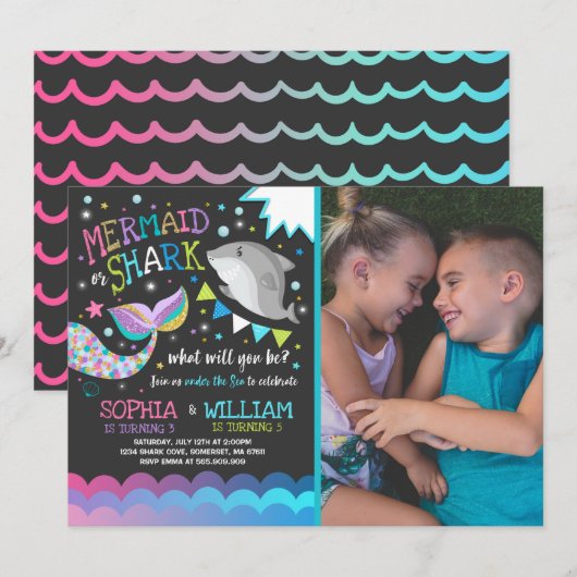 Vrije zee- en haaienpartij kaart (Voorkant / Achterkant)