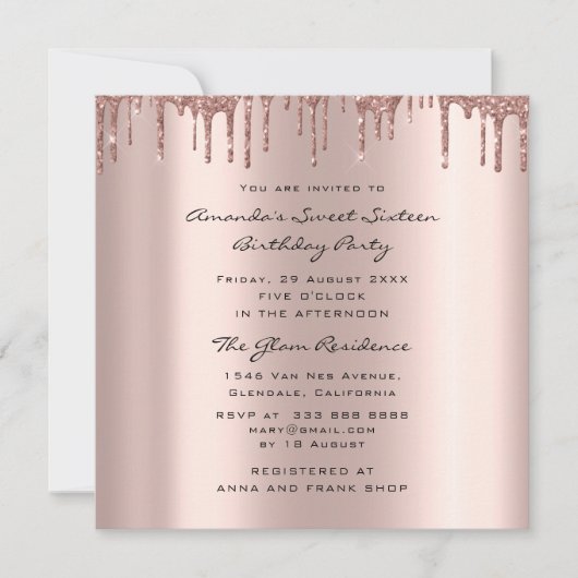 Vrijgezellenfeest - 16e druppelaar - Roos - hart Kaart (Voorkant)