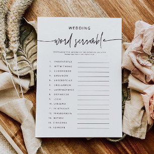 Vrijgezellenfeest Activiteit Kaart Word Scramble s