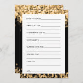 Vrijgezellenfeest Adviezenkaarten Gold Lights Kaart (Voorkant / Achterkant)