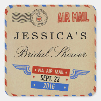  Vrijgezellenfeest Airmail Vierkante Sticker