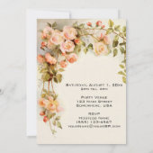 Vrijgezellenfeest Antiek Rozen Bloemen Bloemen Bl Kaart (Achterkant)