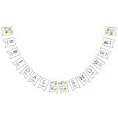 Vrijgezellenfeest aqua en goudbloemen bruiloft vlaggetjes (Alle)