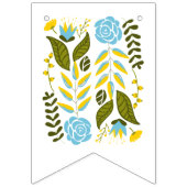 Vrijgezellenfeest aqua en goudbloemen bruiloft vlaggetjes (Eerste vlag)