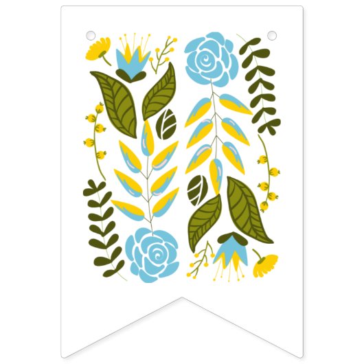 Vrijgezellenfeest aqua en goudbloemen bruiloft vlaggetjes (Eerste vlag)