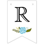 Vrijgezellenfeest aqua en goudbloemen bruiloft vlaggetjes (Derde vlag)